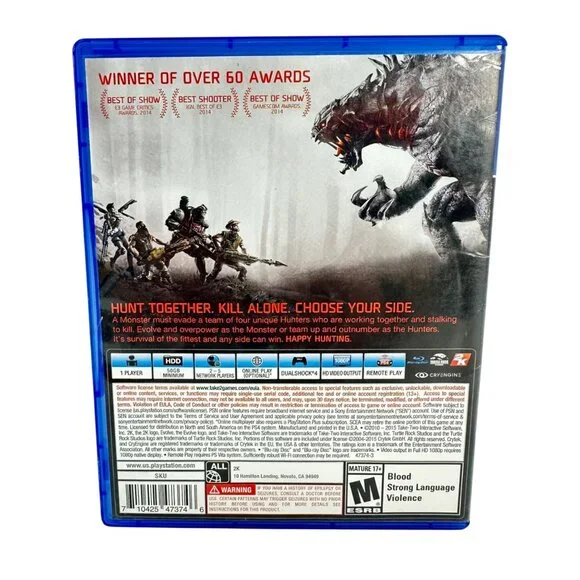 Playstation 4 PS4 - Evolve - CIB - Tested/Works - Picture 2 of 4